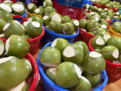 9 frische Trink - Kokosnüsse / 9 young fresh coconuts